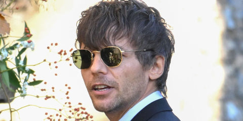 Louis Tomlinson was seen wearing Ray-Ban RB 3548N 001 Hexagonal Gold With Flat Lenses sunglasses at the funeral of fellow One Direction member Liam Payne in Amersham, England, November 2024. Shop online now on Pretavoir