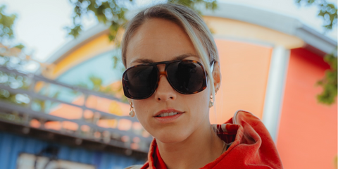 German volleyball player Louisa Lippmann was seen wearing tortoiseshell Saint Laurent Sun SL 652 Solace 003 aviator sunglasses in her Instagram post, October 2025.