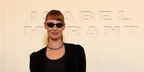 French actress Louise Bourgoin wore tortoise Isabel Marant IM 0275/S 086/KU sunglasses at the Isabel Marant Spring Summer 2027 show during Paris Fashion Week.