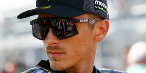 Italian Grand Prix motorcycle racer Luca Marini was seen wearing black Oakley BXTR OO9280 01 Prizm sunglasses at the MotoGP of Germany 2023.