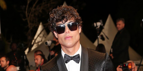Internet personality Lucas Castellani was seen wearing black Bottega Veneta BV1012S 001 aviator sunglasses at "Diamond" screening during Cannes Film Festival 2026.