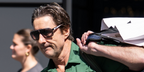 Luke Wilson was seen wearing black and white Carrera Grand Prix 2 T4M9O sunglasses at Netflix's "The Hawk" bus tour in Philadelphia, July 2026.