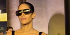 METTE, or Mette Narrative, is seen wearing Saint Laurent Sun SL 569 Y 001 sunglasses to the brand's Spring/Summer 2025 fashion show in Paris