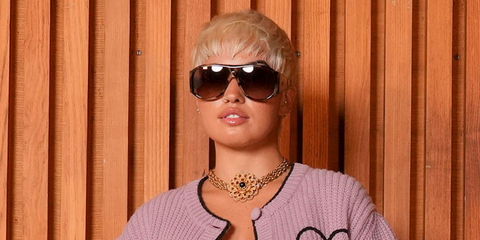 Singer-songwriter Mabel was seen wearing tortoiseshell Chloe CH0347S 005 sunglasses with brown gradient lenses at the Chloé Spring/Summer 2026 fashion show during Paris Fashion Week.