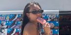 Dancer and actress Maddie Ziegler was seen wearing black Saint Laurent Sun SL 557 Shade 001 thin sunglasses in her Instagram post