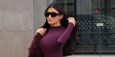 Egyptian actress Mai Omar was seen wearing black Alaia AA0092S 001 sunglasses in her Instagram post, October 2025.