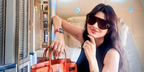 Mai Omar was seen wearing tortoiseshell Loewe x Paula's Ibiza LW40108I 52G shield sunglasses in her Instagram post, July 2025.