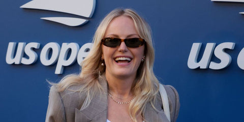 Actress Malin Akerman was seen wearing tortoiseshell Saint Laurent Sun SL 557 Shade 002 sunglasses on the Day 10 of US Open 2025. Shop online now on Pretavoir