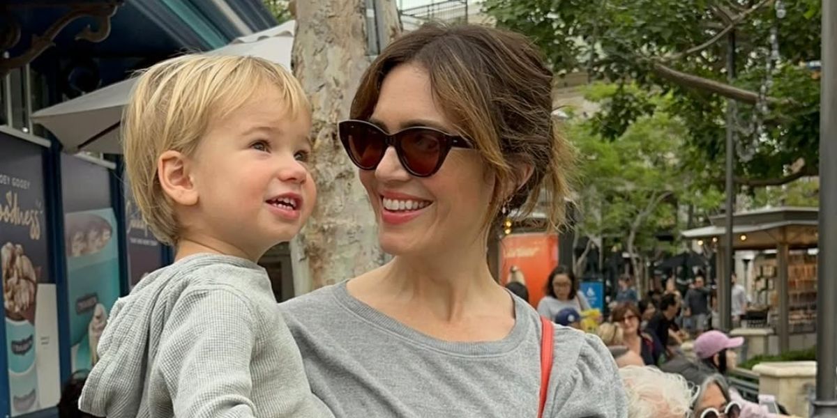 Mandy Moore is seen wearing tortoiseshell Garrett Leight Dottie 2111 CAVT/SFO cat eye sunglasses in her Instagram post