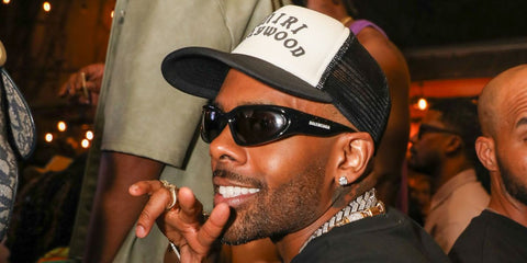 Singer-songwriter Mario was seen wearing black Balenciaga BB0157S 001 sunglasses at Festival Weekend Takeover in New Orleans, July 2025.