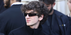 Anora lead actor Mark Eydelshteyn was seen wearing black Balenciaga BB0041S 001 shield sunglasses at the Balenciaga Haute Couture Fall/Winter 2025 fashion show during Paris Couture Week