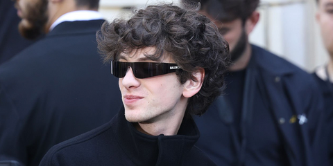Anora lead actor Mark Eydelshteyn was seen wearing black Balenciaga BB0041S 001 shield sunglasses at the Balenciaga Haute Couture Fall/Winter 2025 fashion show during Paris Couture Week