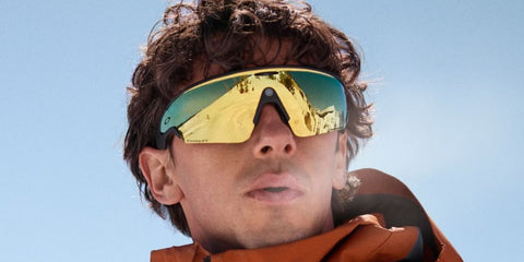Canadian snowboarder Mark McMorris was seen wearing black Oakley Meta Vanguard OW8001 04 with 24k Prizm lenses Smart Glasses in the Oakley Meta campaign.