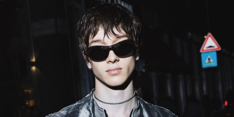 Internet personalty Marlon Noah was seen wearing matte gunmetal Diesel DL1006 113/87 sunglasses at the Diesel Spring/Summer 2026 fashion show during Milan Fashion Week.