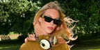 Model and DJ Lady Mary Charteris was seen wearing black Versace 4459 GB1/87 rectangular sunglasses at the Glastonbury Festival 2025. Shop online now on Pretavoir