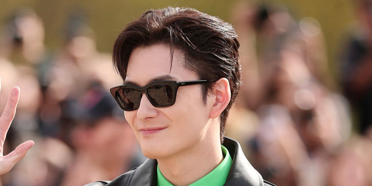 Japanese actor Masaki Okada wore black Loewe Slim LW40177I 01A sunglasses at the Loewe Spring Summer 2027 show during Paris Fashion Week.