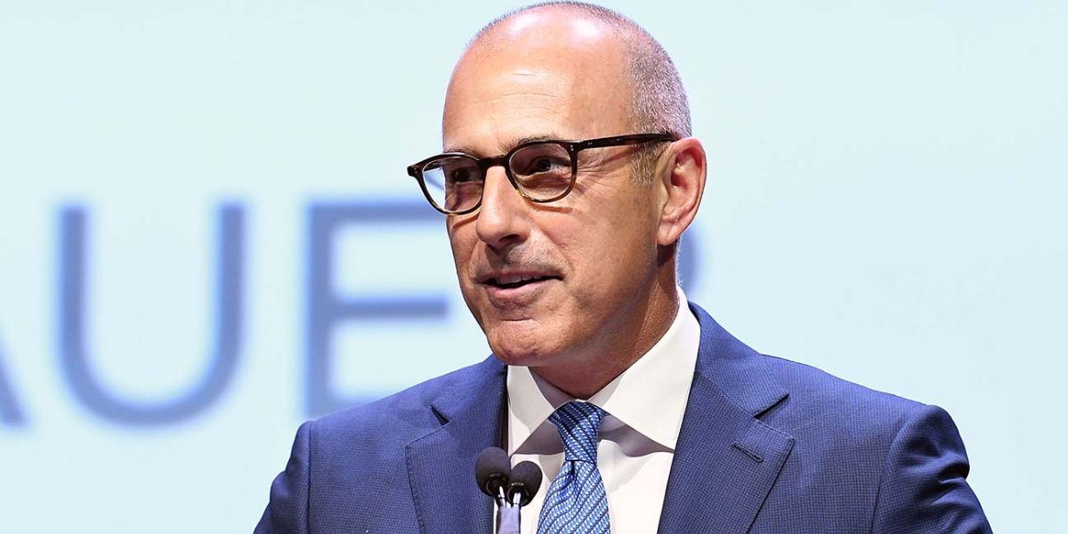 Former television news anchor Matt Lauer was seen wearing striped brown Oliver Peoples Fairmont OV5219 1310 Amaretto Tortoise / Striped Honey optical glasses
