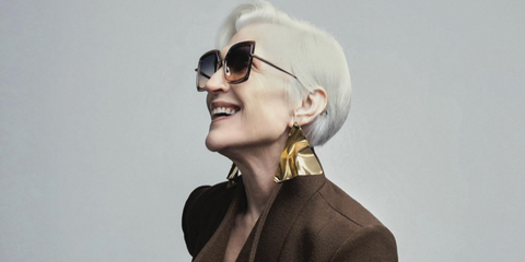 Maye Musk, mdel, author, and dietitian mother of Elon Musk, was seen wearing Dita Narcissus DTS 503 05 sunglasses in a GR8T Magazine feature, August 2024. Shop online now on Pretavoir