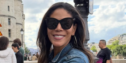 Actress Merle Dandridge was seen wearing black Tom Ford Elvira TF1217 01A sunglasses with grey lenses in Paris, shared through her Instagram post in July 2026.