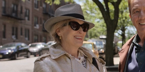 Meryl Streep was seen wearing black Prada PR A09S 1AB5S0 sunglasses in Only Murders In The Building season 5, as Loretta