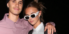 Model Mia Regan, pictured with ex Romeo Beckham, was seen wearing white Prada PR 17WS 1425S0 Symbole sunglasses.