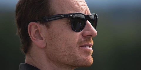 Michael Fassbender was seen wearing black Ray-Ban Folding Wayfarer 4105 601/58 Polarised sunglasses at the Spezi & Cars event
