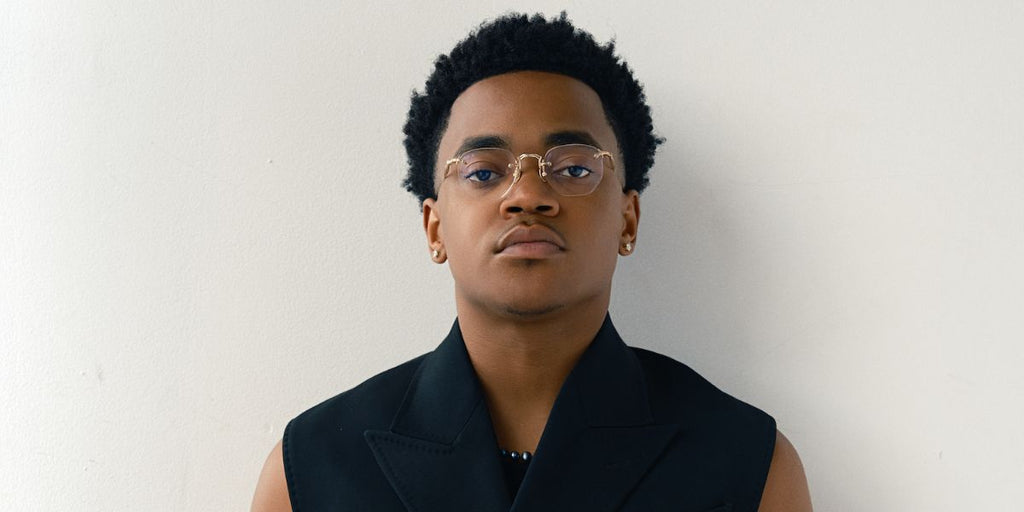 Michael Rainey Jr. was seen wearing brushed gold Matsuda M3104-A BG ...