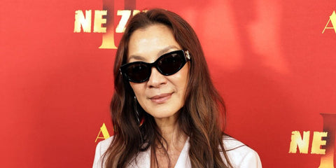 Michelle Yeoh was seen wearing black Balenciaga BB0324SK 002 sunglasses at the Los Angeles premiere of "Ne Zha II" in August 2025. Shop online now on Pretavoir