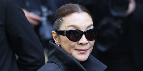 Michelle Yeoh was seen wearing black Balenciaga BB0455S 004 Nano Round sunglasses at the Balenciaga Haute Couture Fall/Winter 2025 fashion show in Paris