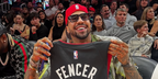 Fencing champion Miles Chamley-Watson was seen wearing black and gold Dita Detron DTS 459 01 sunglasses at the Miami Heat arena