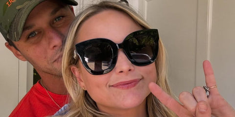 American country singer Miranda Lambert was seen wearing black Gucci GG0208S 002 sunglasses in her Instagram post, October 2024. Shop online now on Pretavoir