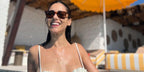 Miriam Leone was seen wearing brown tortoiseshell Ray-Ban Wayfarer 2140 954 sunglasses