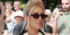 Mollie King was seen wearing DMY Studios Margot DMYSUN13SB Black sunglasses with brown lenses at the Wimbledon 2026.