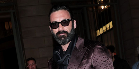 Actor Morgan Spector was seen wearing black Tom Ford Penn-02 TF1362 01A sunglasses with grey lenses at the Tom Ford Fall/Winter 2026 fashion show during Paris Fashion Week.