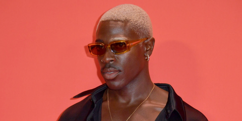 Singer-songwriter Moses Sumney was seen wearing transparent yellow Ray-Ban Kiliane RB 4395 6682/8H sunglasses at "The Idol" premiere party during Cannes Film Festival 2023. Shop online now on Pretavoir