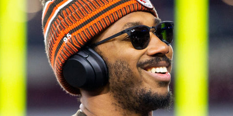 American football player Myles Garrett of the Cleveland Browns was seen wearing matte black Ray-Ban RB 3716 186/R5 sunglasses at the NFL Draft 2017.