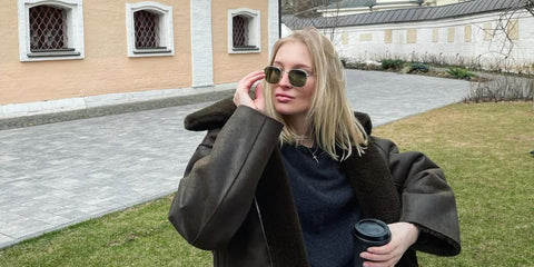 Russian model Nastya Sten was seen wearing Oliver Peoples Rynn OV1329ST 5035/52 square sunglasses in her Instagram post. Shop online now on Pretavoir