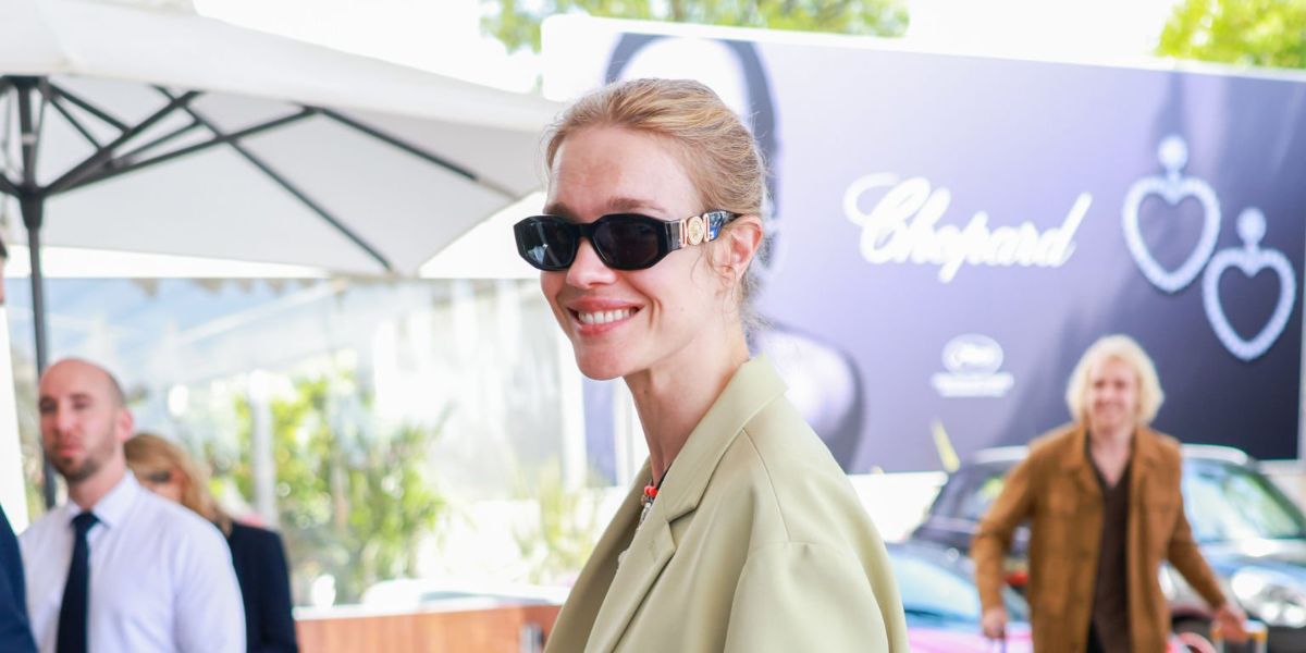 Natalia Vodianova was seen wearing black Versace 4361 GB1/87 Medusa Biggie Sunglasses at the 2023 Cannes Film Festival