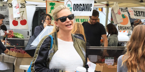 Actress Natasha Henstridge was seen wearing the iconic Ray-Ban Wayfarer 2140 901 Black sunglasses in Los Angeles