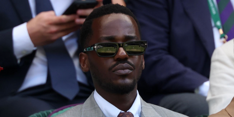 Ncuti Gatwa was seen wearing black Persol Adrien 3347S 95/31 sunglasses at the Wimbledon Tennis Championships 2026