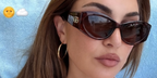 Negin Mirsalehi was seen wearing tortoiseshell Gucci GG1401S 002 sunglasses in her Instagram story