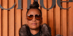 Swedish singer Neneh Cherry was seen wearing gold Chloe CH0348S 004 aviator sunglasses with tricolour brown smoke gradient lenses at the Chloé Spring/Summer 2026 fashion show during Paris Fashion Week. Shop online now on Pretavoir