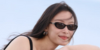Ni Ni was seen wearing black Gucci GG1680S 001 cat eye sunglasses with G details to attend the 'Bound In Heaven' photo call during 2024 San Sebastian Film Festival in Spain