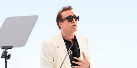 Nicolas Cage was seen wearing black Tom Ford Fausto TF711-N 02A Matte sunglasses onstage at the 25th Newport Beach Film Festival Honors Brunch, October 2024