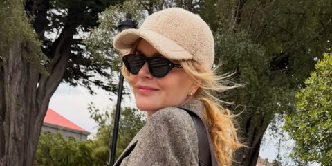 Nicole Kidman was seen wearing black Prada PR B15S 16K731 sunglasses in her Instagram post, January 2026.