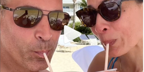 Photographer and television personality Nigel Barker, pitcured on the left with wife Cristen Barker, was seen wearing black Maui Jim Castles 728-2M sunglasses with grey lenses in his Instagram post. Shop online now on Pretavoir
