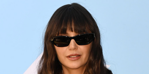 Nina Dobrev in Palm Springs, California wearing Saint Laurent sunglasses