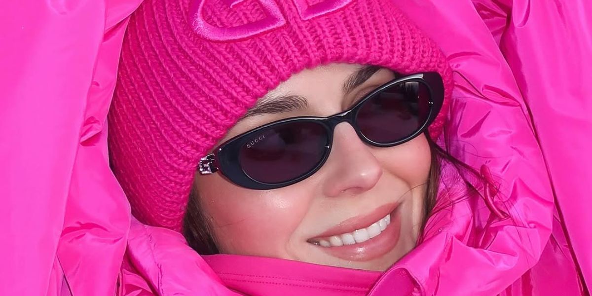 Nina Sandbech was seen wearing black Gucci GG1680S 002 sunglasses with crystal stud G details in her Instagram post
