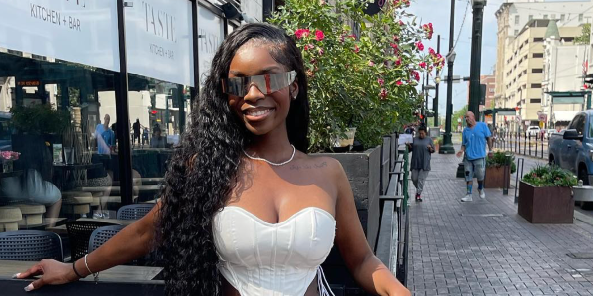 Television personalty Olandria Carthen of Love Island USA was seen wearing silver Balenciaga BB0041S 002 sunglasses in her Instagram post, May 2023. Shop online now on Pretavoir
