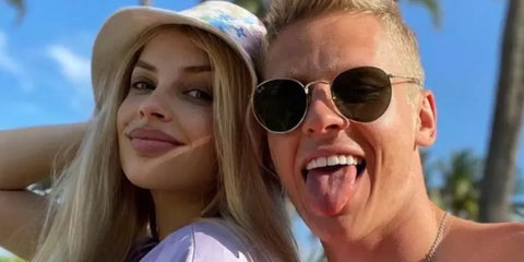 Ukrainian footballer Oleksandr Zinchenko was seen wearing gold Ray-Ban Round Metal 3447 001 sunglasses in his Instagram post